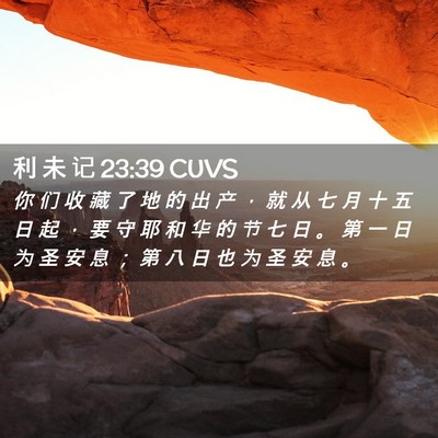 Picture 02 - 利 未 记 23:39 CUVS - 你 们 收 藏 了 地 的 出 产 ， 就 从 - Bible Verse Picture