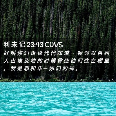 Picture 02 - 利 未 记 23:43 CUVS - 好 叫 你 们 世 世 代 代 知 道 ， 我 - Bible Verse Picture