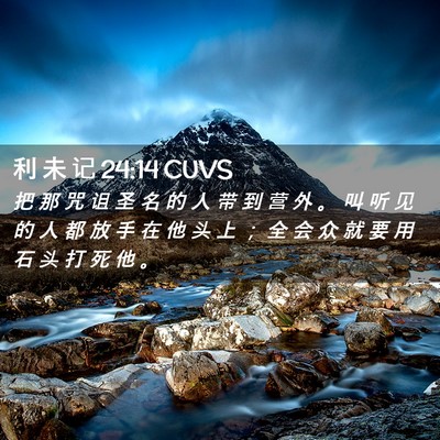Picture 02 - 利 未 记 24:14 CUVS - 把 那 咒 诅 圣 名 的 人 带 到 营 外 - Bible Verse Picture