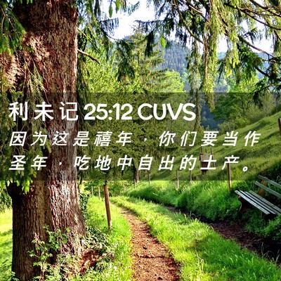 Picture 02 - 利 未 记 25:12 CUVS - 因 为 这 是 禧 年 ， 你 们 要 当 作 - Bible Verse Picture