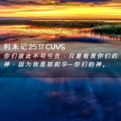 Picture 02 - 利 未 记 25:17 CUVS - 你 们 彼 此 不 可 亏 负 ， 只 要 敬 - Bible Verse Picture