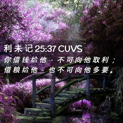 Picture 02 - 利 未 记 25:37 CUVS - 你 借 钱 给 他 ， 不 可 向 他 取 利 - Bible Verse Picture