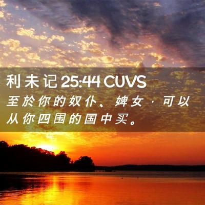 Picture 02 - 利 未 记 25:44 CUVS - 至 於 你 的 奴 仆 、 婢 女 ， 可 以 - Bible Verse Picture
