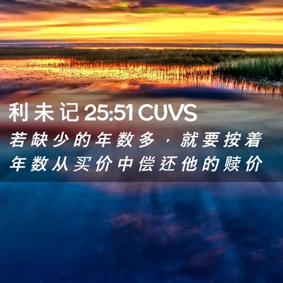 Picture 02 - 利 未 记 25:51 CUVS - 若 缺 少 的 年 数 多 ， 就 要 按 着 - Bible Verse Picture