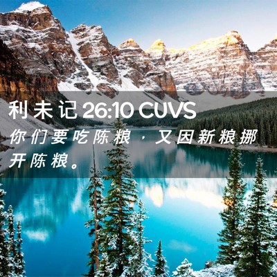 Picture 02 - 利 未 记 26:10 CUVS - 你 们 要 吃 陈 粮 ， 又 因 新 粮 挪 - Bible Verse Picture