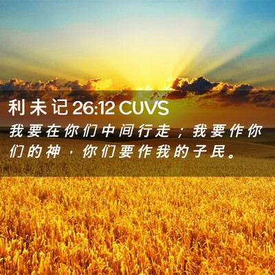 Picture 02 - 利 未 记 26:12 CUVS - 我 要 在 你 们 中 间 行 走 ； 我 要 - Bible Verse Picture