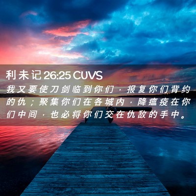 Picture 02 - 利 未 记 26:25 CUVS - 我 又 要 使 刀 剑 临 到 你 们 ， 报 - Bible Verse Picture