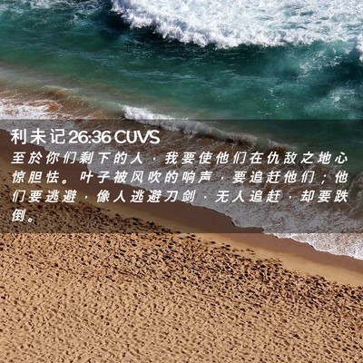 Picture 02 - 利 未 记 26:36 CUVS - 至 於 你 们 剩 下 的 人 ， 我 要 使 - Bible Verse Picture