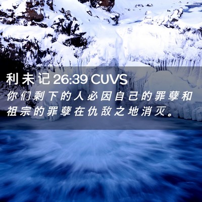 Picture 02 - 利 未 记 26:39 CUVS - 你 们 剩 下 的 人 必 因 自 己 的 罪 - Bible Verse Picture