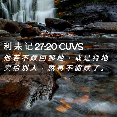 Picture 02 - 利 未 记 27:20 CUVS - 他 若 不 赎 回 那 地 ， 或 是 将 地 - Bible Verse Picture
