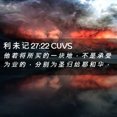 Picture 02 - 利 未 记 27:22 CUVS - 他 若 将 所 买 的 一 块 地 ， 不 是 - Bible Verse Picture