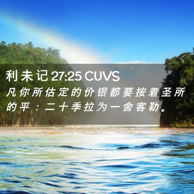 Picture 02 - 利 未 记 27:25 CUVS - 凡 你 所 估 定 的 价 银 都 要 按 着 - Bible Verse Picture