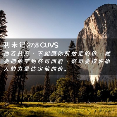 Picture 02 - 利 未 记 27:8 CUVS - 他 若 贫 穷 ， 不 能 照 你 所 估 定 - Bible Verse Picture