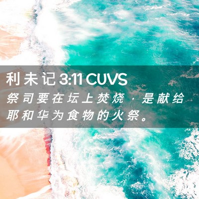 Picture 02 - 利 未 记 3:11 CUVS - 祭 司 要 在 坛 上 焚 烧 ， 是 献 给 - Bible Verse Picture