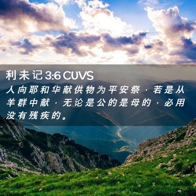 Picture 02 - 利 未 记 3:6 CUVS - 人 向 耶 和 华 献 供 物 为 平 安 祭 - Bible Verse Picture