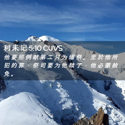Picture 02 - 利 未 记 5:10 CUVS - 他 要 照 例 献 第 二 只 为 燔 祭 。 - Bible Verse Picture