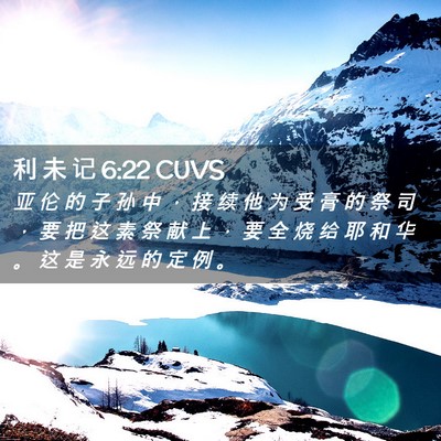 Picture 02 - 利 未 记 6:22 CUVS - 亚 伦 的 子 孙 中 ， 接 续 他 为 受 - Bible Verse Picture