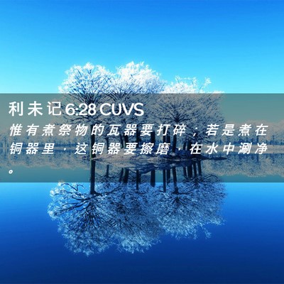 Picture 02 - 利 未 记 6:28 CUVS - 惟 有 煮 祭 物 的 瓦 器 要 打 碎 ； - Bible Verse Picture