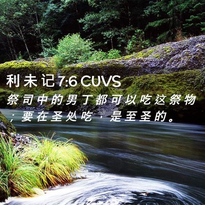 Picture 02 - 利 未 记 7:6 CUVS - 祭 司 中 的 男 丁 都 可 以 吃 这 祭 - Bible Verse Picture