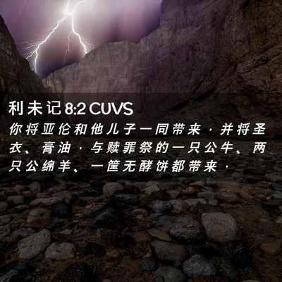 Picture 02 - 利 未 记 8:2 CUVS - 你 将 亚 伦 和 他 儿 子 一 同 带 来 - Bible Verse Picture