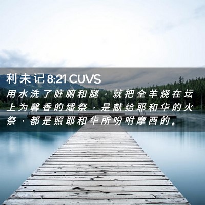 Picture 02 - 利 未 记 8:21 CUVS - 用 水 洗 了 脏 腑 和 腿 ， 就 把 全 - Bible Verse Picture