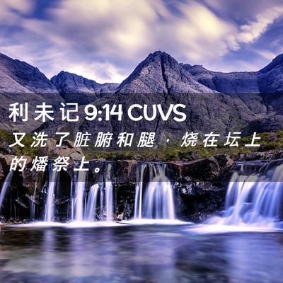 Picture 02 - 利 未 记 9:14 CUVS - 又 洗 了 脏 腑 和 腿 ， 烧 在 坛 上 - Bible Verse Picture