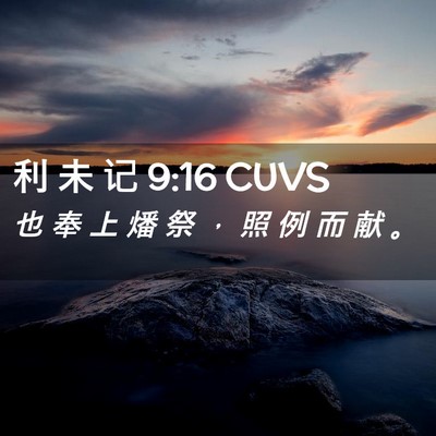 Picture 02 - 利 未 记 9:16 CUVS - 也 奉 上 燔 祭 ， 照 例 而 献 - Bible Verse Picture