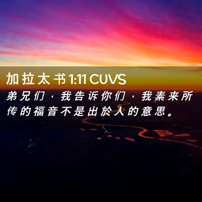 Picture 02 - 加 拉 太 书 1:11 CUVS - 弟 兄 们 ， 我 告 诉 你 们 ， 我 素 - Bible Verse Picture