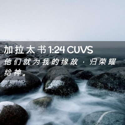 Picture 02 - 加 拉 太 书 1:24 CUVS - 他 们 就 为 我 的 缘 故 ， 归 荣 耀 - Bible Verse Picture