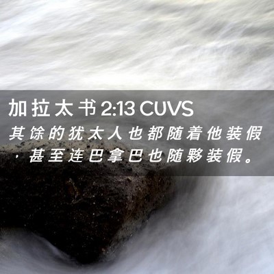 Picture 02 - 加 拉 太 书 2:13 CUVS - 其 馀 的 犹 太 人 也 都 随 着 他 装 - Bible Verse Picture