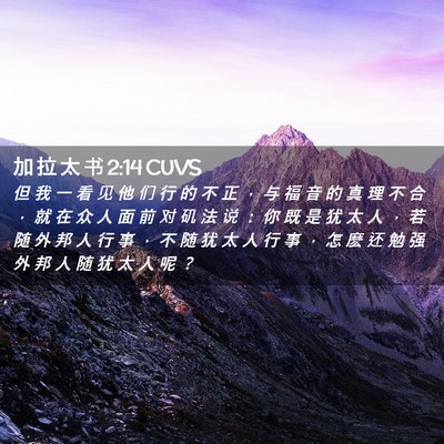 Picture 02 - 加 拉 太 书 2:14 CUVS - 但 我 一 看 见 他 们 行 的 不 正 ， - Bible Verse Picture