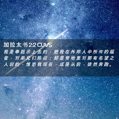Picture 02 - 加 拉 太 书 2:2 CUVS - 我 是 奉 启 示 上 去 的 ， 把 我 在 - Bible Verse Picture