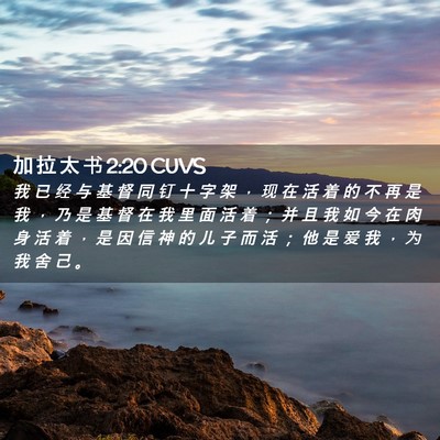 Picture 02 - 加 拉 太 书 2:20 CUVS - 我 已 经 与 基 督 同 钉 十 字 架 ， - Bible Verse Picture