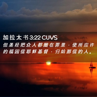Picture 02 - 加 拉 太 书 3:22 CUVS - 但 圣 经 把 众 人 都 圈 在 罪 里 ， - Bible Verse Picture