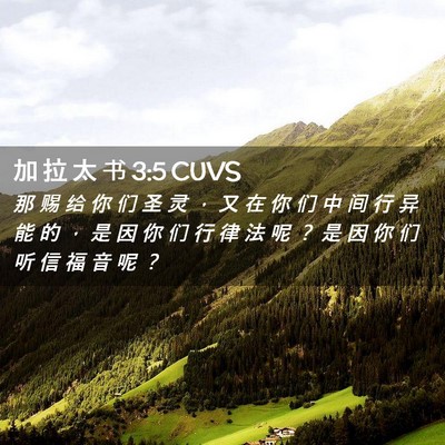 Picture 02 - 加 拉 太 书 3:5 CUVS - 那 赐 给 你 们 圣 灵 ， 又 在 你 们 - Bible Verse Picture