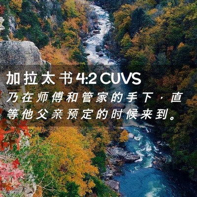 Picture 02 - 加 拉 太 书 4:2 CUVS - 乃 在 师 傅 和 管 家 的 手 下 ， 直 - Bible Verse Picture