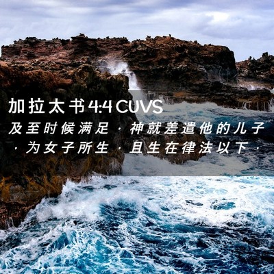 Picture 02 - 加 拉 太 书 4:4 CUVS - 及 至 时 候 满 足 ， 神 就 差 遣 他 - Bible Verse Picture
