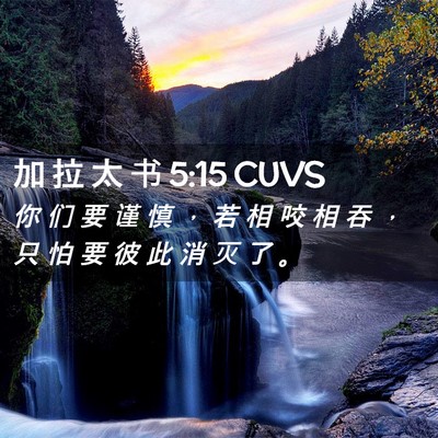 Picture 02 - 加 拉 太 书 5:15 CUVS - 你 们 要 谨 慎 ， 若 相 咬 相 吞 ， - Bible Verse Picture