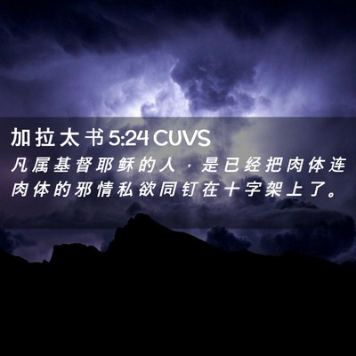 Picture 02 - 加 拉 太 书 5:24 CUVS - 凡 属 基 督 耶 稣 的 人 ， 是 已 经 - Bible Verse Picture