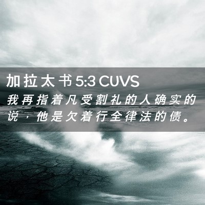 Picture 02 - 加 拉 太 书 5:3 CUVS - 我 再 指 着 凡 受 割 礼 的 人 确 实 - Bible Verse Picture