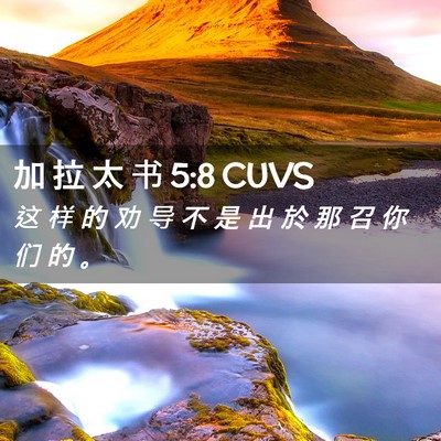 Picture 02 - 加 拉 太 书 5:8 CUVS - 这 样 的 劝 导 不 是 出 於 那 召 你 - Bible Verse Picture