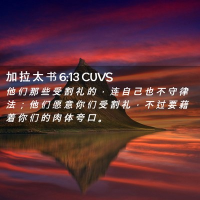 Picture 02 - 加 拉 太 书 6:13 CUVS - 他 们 那 些 受 割 礼 的 ， 连 自 己 - Bible Verse Picture