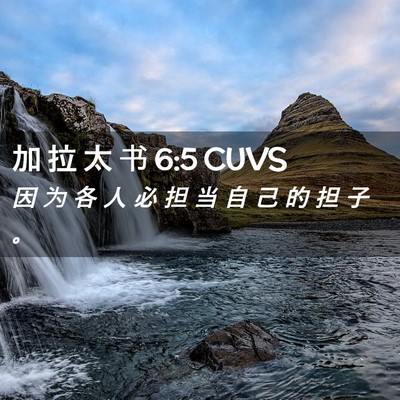 Picture 02 - 加 拉 太 书 6:5 CUVS - 因 为 各 人 必 担 当 自 己 的 担 子 - Bible Verse Picture