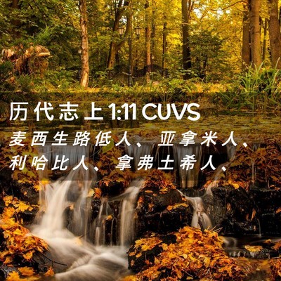 Picture 02 - 历 代 志 上 1:11 CUVS - 麦 西 生 路 低 人 、 亚 拿 米 人 、 - Bible Verse Picture