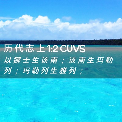 Picture 02 - 历 代 志 上 1:2 CUVS - 以 挪 士 生 该 南 ； 该 南 生 玛 勒 - Bible Verse Picture