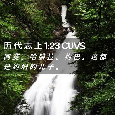Picture 02 - 历 代 志 上 1:23 CUVS - 阿 斐 、 哈 腓 拉 、 约 巴 。 这 都 - Bible Verse Picture