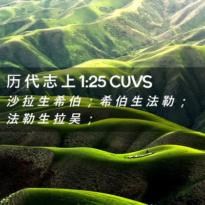 Picture 02 - 历 代 志 上 1:25 CUVS - 沙 拉 生 希 伯 ； 希 伯 生 法 勒 ； - Bible Verse Picture
