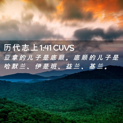 Picture 02 - 历 代 志 上 1:41 CUVS - 亚 拿 的 儿 子 是 底 顺 。 底 顺 的 - Bible Verse Picture