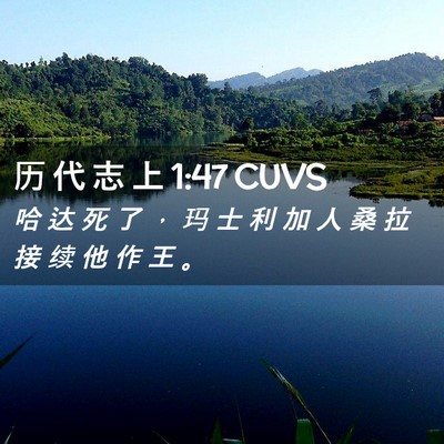 Picture 02 - 历 代 志 上 1:47 CUVS - 哈 达 死 了 ， 玛 士 利 加 人 桑 拉 - Bible Verse Picture