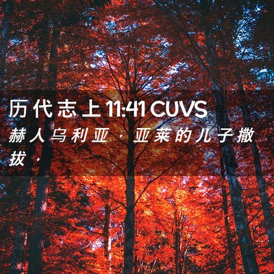 Picture 02 - 历 代 志 上 11:41 CUVS - 赫 人 乌 利 亚 ， 亚 莱 的 儿 子 撒 - Bible Verse Picture